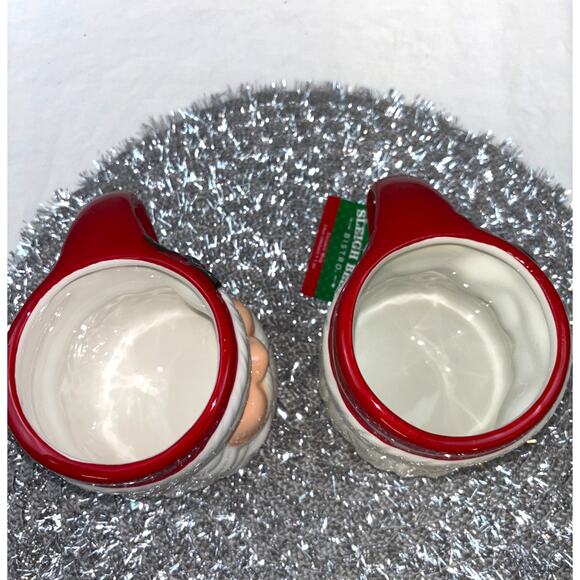 Sleigh Bell Bistro Winking Santa Retro Style Christmas Coffee/ Hot Cocoa Mugs - Picture 7 of 9